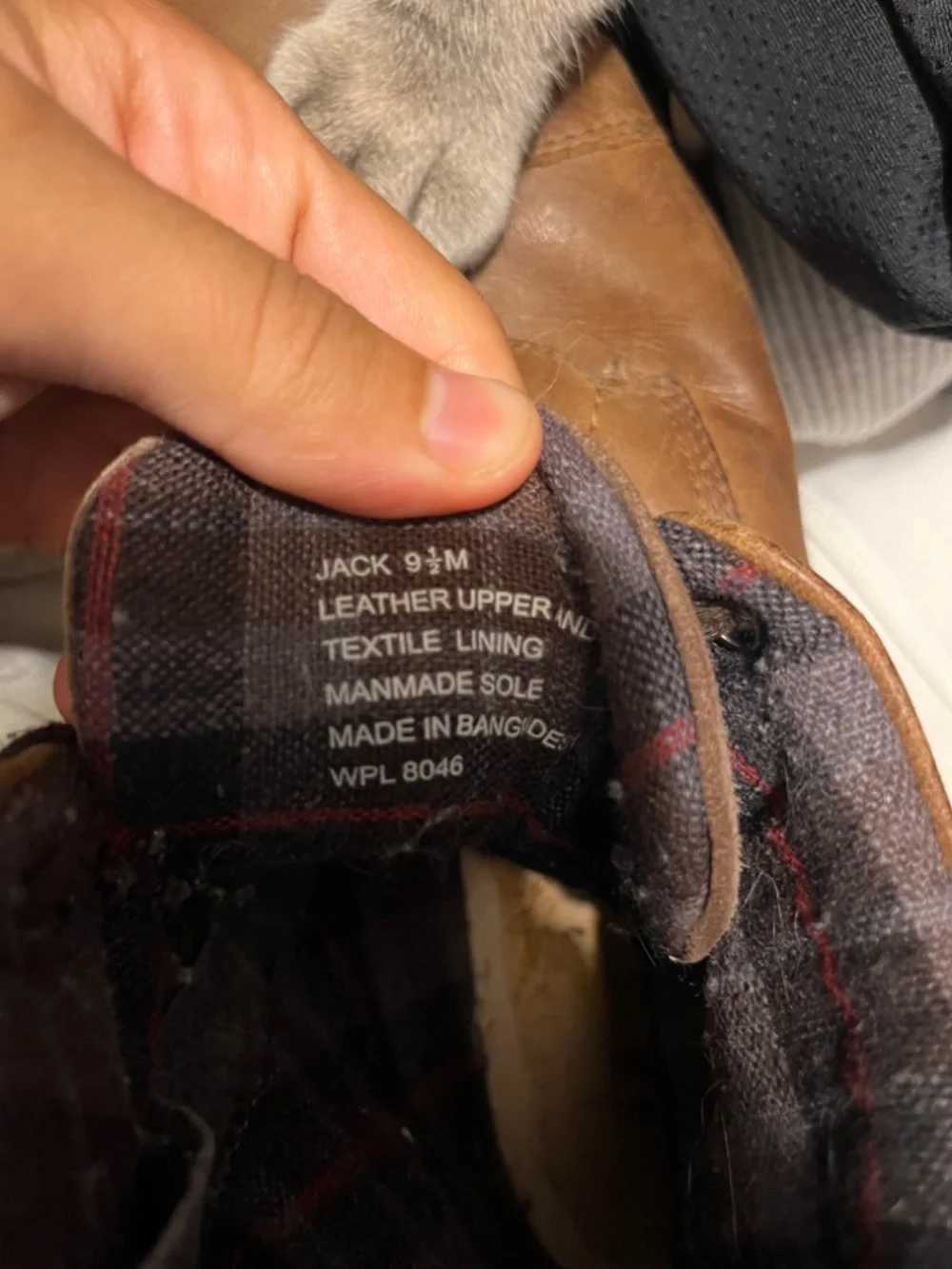 Brown leather boots